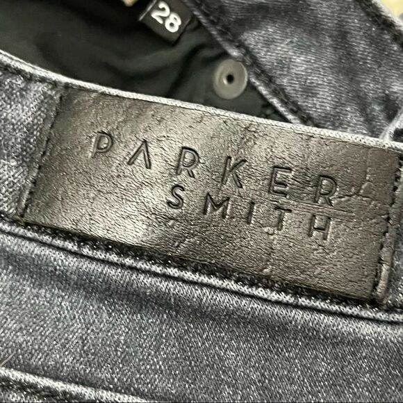 Parker Smith Faded Black High Rise Stretch Skinny Jeans Raw Hem 28 - Picture 5 of 7